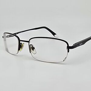 Ray-Ban RB6133 2509 Polished Black Semi Rimless Eyeglasses Frame w/ Flexhinge